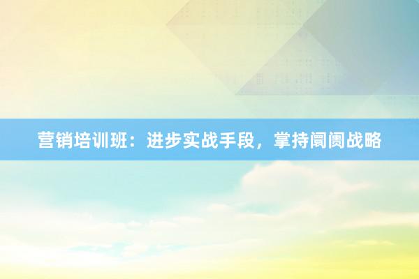 营销培训班：进步实战手段，掌持阛阓战略